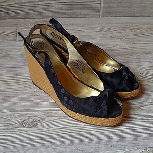 Candies Coastal Black Dot Wedge